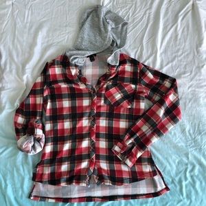 Hooded Flannel Shirt